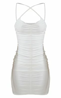 Tall White Ruched Cross Front Strappy Bodycon Dress -US Dresses Sales Store 0011fbbaf9d9633a07799cf7726599bdee696c1d cmv6372 6