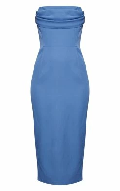 Mineral Blue Cowl Neck Bandeau Corset Midi Dress -US Dresses Sales Store 007dc980d4899e4433235a8192b0a54021051a5b cnc3073 5