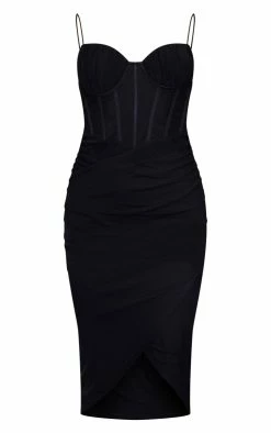 Black Mesh Ruched Cups Corset Strappy Midi Dress -US Dresses Sales Store 00aed3be442a12348a7a5794a67b392e1f2af0c3 cnc7618 5
