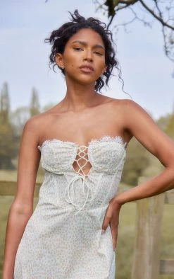 Yellow Floral Lace Trim Corset Split Midi Dress -US Dresses Sales Store 017a6a32a2e387ec1a2bfa97e699c4513487e0b3 cnd8895 4