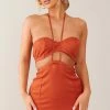 Rust Woven Linen Cut Out Strap Detail Bodycon Dress -US Dresses Sales Store 03198728e8c7469f9679473e234f4c82d443bda7 cnd7654 1