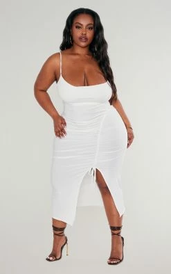 Plus Cream Soft Touch Jersey Cowl Neck Ruched Midi Dress -US Dresses Sales Store 0325e1e24151c2200a33d7d2905dc2af39664eb6 cnd4812 1