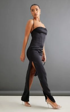 Black Satin Halterneck Split Side Midaxi Dress 9 Black Satin Halterneck Split Side Midaxi Dress -US Dresses Sales Store 03f7b18de3612f8e45e88f5a0247b2472a718f1a cnc8360 3