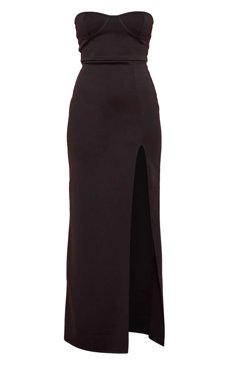 Black Scuba Cup Detail Bandeau Midaxi Dress 7 Black Scuba Cup Detail Bandeau Midaxi Dress - Image 5