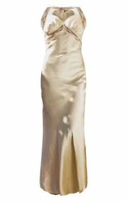 Lemon Satin V Neck Lace Detail Front Split Maxi Dress -US Dresses Sales Store 060515f098e819fed50d9b3c5af5c843b9279e79 cnd7579 5