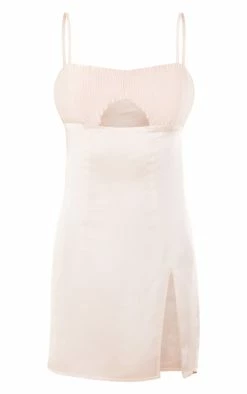 Pale Pink Satin Pleated Bust Cowl Back Strappy Bodycon Dress -US Dresses Sales Store 077a67954b6680e147870c68f9eb6a082ccc9062 cne1432 5