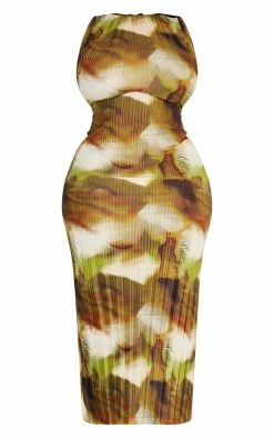 Plus Green Tie Dye Plisse Tie Back Midi Dress -US Dresses Sales Store 07b8c90ae11dcee084698ff75ef235c776040fde cnd9049 5