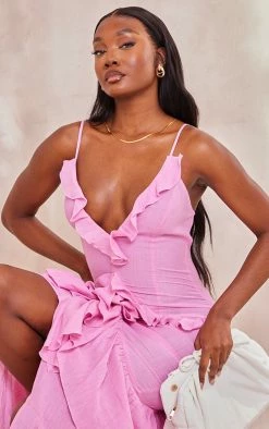 Tall Pink Textured Frill Maxi Dress 10 Tall Pink Textured Frill Maxi Dress -US Dresses Sales Store 081ce2b7d7a769163e5e1db943ab0bfaf894d00b cne2097 4