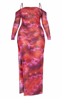 Shape Pink Printed Mesh Cold Shoulder Maxi Dress -US Dresses Sales Store 083eec2821c5ad877a820ffcfbbe943328676033 cnd2605 5