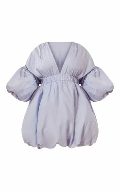 Plus Dusty Blue Puff Sleeve Puffball Hem Shift Dress -US Dresses Sales Store 0967c3a0164a2d5ba6cfe97f52684c69a05bbc92 cmy4336 6