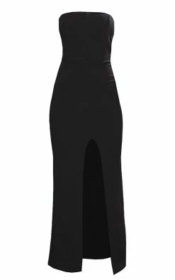 Black Crepe Binding Detail Split Maxi Dress -US Dresses Sales Store 0b1b6bd59debf57723e4bbb4ecbe36241e72d201 CNC3068 5