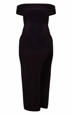 Maternity Black Slinky Bandeau Ruched Maxi Dress -US Dresses Sales Store 0ddd04b246e561fcf1f465269308f4a9f7aa3a18 cne2360 5