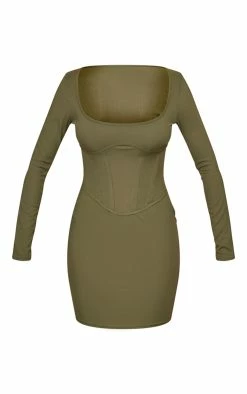 Khaki Rib Corset Seam Square Neck Mini Bodycon Dress 10 Khaki Rib Corset Seam Square Neck Mini Bodycon Dress -US Dresses Sales Store 0e4d853048e3a236d7d6aaeac090442b77a23518 cnd1317 5