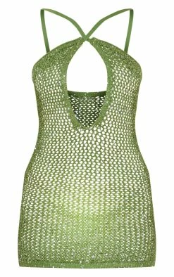 Olive Sequin Crochet Strappy Mini Dress -US Dresses Sales Store 10583e22bc645b42b24e09c996e0020e595ea8d3 cnc9019 5