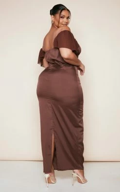 Plus Chocolate Drape Sleeve Corset Midaxi Dress -US Dresses Sales Store 1152c70d3aa2a778e31759affb72a164c89b5edc cnd4860 2