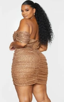 Plus Mocha Sequin Bardot Bodycon Dress -US Dresses Sales Store 11a1399d4659890296d9f796f57536540df4d728 cmt8444 3