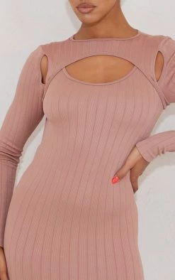 Clay Structured Contour Wide Rib Racer Neck Bodycon Dress -US Dresses Sales Store 12363a66237336fb378192c37f657e9284002491 cna0957 4