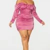 Plus Pink Satin Drape Bardot Sleeve Ruched Back Bodycon Dress 2 Plus Pink Satin Drape Bardot Sleeve Ruched Back Bodycon Dress -US Dresses Sales Store 129557b6cd8b60fe0edf713694b919590b3019e3 cmu5860 1
