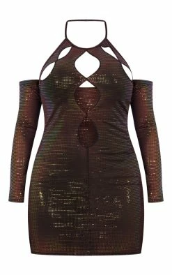 Shape Chocolate Brown Glitter Mesh Cut Out Front Bardot Sleeve Bodycon Dress 11 Shape Chocolate Brown Glitter Mesh Cut Out Front Bardot Sleeve Bodycon Dress -US Dresses Sales Store 12c6c59579e1a40ec7b39a68b2037b7467218d97 cnb7607 5