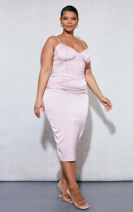 Plus Dusty Pink Ruched Bust Satin Midi Dress -US Dresses Sales Store 12d94698ebdce6adcdf76740882b8e7124d62805 cnd4873 3