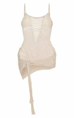 Gold Sheer Glitter Knit Asymmetric Mini Beach Dress -US Dresses Sales Store 12edb355adf4124199ae8b4361f2f8edc4aea5ac cmw2133 6