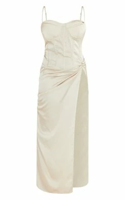 Plus Champagne Satin Drape Bust Midaxi Dress -US Dresses Sales Store 143bf8b87d5974244102006913b683b125c3435c cnc9567 5