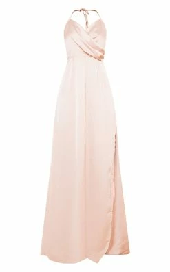 Lucie Champagne Silky Plunge Extreme Split Maxi Dress -US Dresses Sales Store 15b7c378dad7d450be063ddd85692a66518657a9 clq1380 5