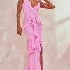Tall Pink Textured Frill Maxi Dress -US Dresses Sales Store 17882fae7cf0487c2093ecb185afae6e3bd035bc cne2097 1