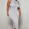 Plus Grey Slinky Ruched One Shoulder Longline Midi Dress -US Dresses Sales Store 17a70eac20346875696339448a278cfa2199e889 cnc9741 3