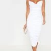 White Crinkle Texture Ruched Cowl Neck Midi Dress -US Dresses Sales Store 188b38e428c259261b437b26a02f25e694c10cbf CMF0828 1