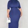 Plus Navy Rib High Neck Half Sleeve Midaxi Dress 1 Plus Navy Rib High Neck Half Sleeve Midaxi Dress -US Dresses Sales Store 1a163b9226e95f99e885889aebe25bde1ca4535b cnd3029 1