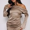 Dark Khaki Satin One Shoulder Drape Bodycon Dress 2 Dark Khaki Satin One Shoulder Drape Bodycon Dress -US Dresses Sales Store 1a7238b9df17e2309acc3ff250a3e177282140ce cnc7682 1