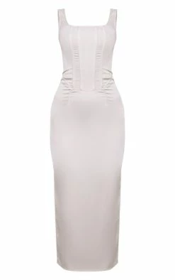 Champagne Satin Square Neck Corset Detail Midaxi Dress -US Dresses Sales Store 1af6162814b93dd50c8b96b5024565634ec81135 cnc9973 5