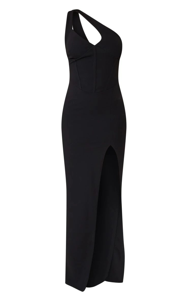 Black One Shoulder Cut Out Cup Detail Maxi Dress 7 Black One Shoulder Cut Out Cup Detail Maxi Dress - Image 5