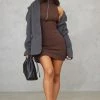 Petite Chocolate Knitted Half Zip Bodycon Dress -US Dresses Sales Store 1ba221f84b60a427bbcbf792a697e8373f8b5e28 cnd2823 1