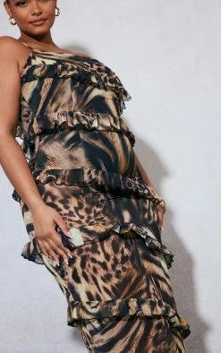 Plus Brown Leopard Printed One Shoulder Ruffle Maxi Dress -US Dresses Sales Store 1bb546eb5f6b9a19aa2f0ba1168b6daacc5c849d cnd4866 4