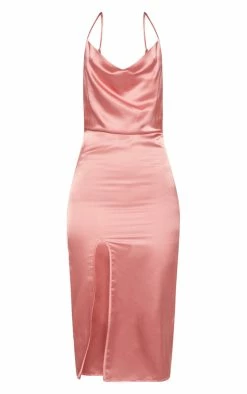 Rose Strappy Satin Cowl Midi Dress -US Dresses Sales Store 1c1f8d0b2af33247b0255270aa74c17c525039fc clw7847 3