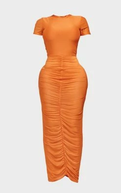 Shape Rust Mesh Short Sleeve High Neck Ruched Midaxi Dress 11 Shape Rust Mesh Short Sleeve High Neck Ruched Midaxi Dress -US Dresses Sales Store 1ce116e6e7adfbfca4bde25fd5e69360c8bde49e cnb7865 5