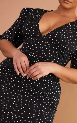 Plus Black Polka Dot Puff Sleeve Tea Dress -US Dresses Sales Store 1d5408984c7ec95068461b872c79e9f105a864ce cmw2873 5
