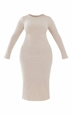 Shape Oatmeal Rib Long Sleeve Open Back Midaxi Dress -US Dresses Sales Store 1dc66787df2e38ed0c70f40abd3ee5130c01aaf2 cnb7630 5