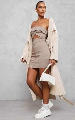 Taupe Bandeau Cut Out Button Down Bodycon Dress -US Dresses Sales Store 1ef25bb6a2a276c4a5504af06f86826aa2d8c335 cnd4020 3