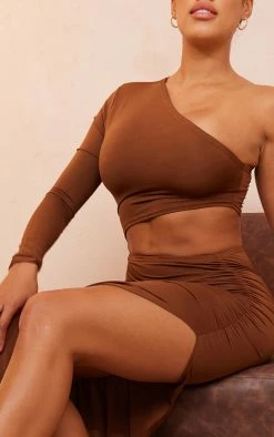 Shape Chocolate Brown Slinky One Shoulder Cut Out Side Maxi Dress -US Dresses Sales Store 1ff8b81c41e8dd2d8a54a9e80339e8b793554dd6 cna6051 4