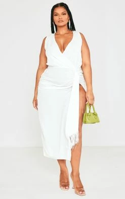 Plus Cream Linen Look Drape Detail Midi Dress -US Dresses Sales Store 1ffbe524421c368df83e782bb916cdcc34e23449 cnd6513 2