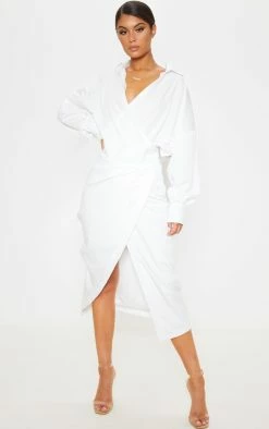 White Midi Shirt Dress