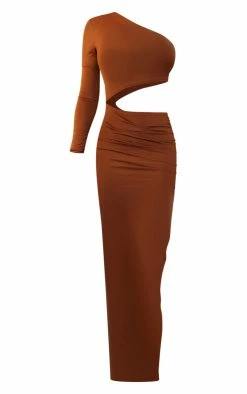 Shape Chocolate Brown Slinky One Shoulder Cut Out Side Maxi Dress -US Dresses Sales Store 20a6b733290bf1506030f3ee239588e2d0a945c5 cna6051 5