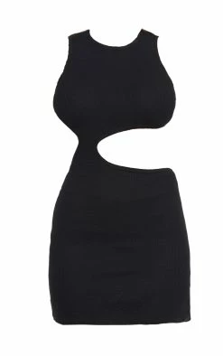 Petite Black Waffle Cut Out Racer Bodycon Dress -US Dresses Sales Store 20bcd832b8107c5b4b9ddf1e8c257230b9f4535f cmw5676 6