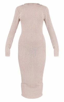 Sand Rib Two Tone High Neck Midaxi Dress -US Dresses Sales Store 21428cea686b6977f00c9cac51650cdcdb98aea0 cnb1088 5
