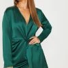 Plus Emerald Green Satin Long Sleeve Wrap Dress -US Dresses Sales Store 2196661ecc3b88f113ced6ad432c1e4f3d9ccce3 cly4982 1