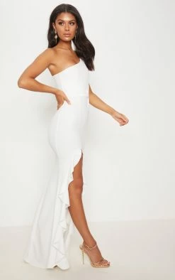 White One Shoulder Ruffle Hem Maxi Dress -US Dresses Sales Store 21e5344136828131cbf40fd6606ea742d8e7d064 CLX8686 4