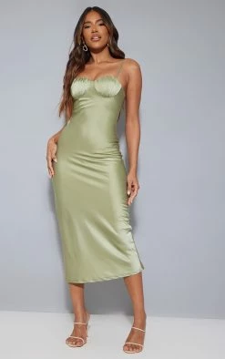 Sage Green Satin Ruched Cup Strappy Midi Dress 9 Sage Green Satin Ruched Cup Strappy Midi Dress -US Dresses Sales Store 22e3b73b21b775d64d0d2ef6be7c2e98c3e69d7d cmw8349 4